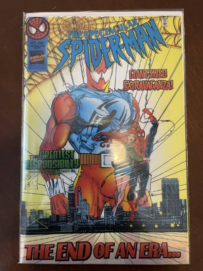 Spectacular Spider-Man Comic #229 Marvel Giant Sized Clear Mylar Cover