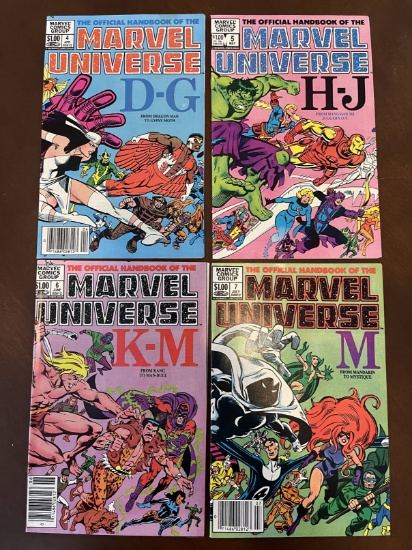 4 issues of the Official Handbook of the Marvel Universe 1983 Bronze Age #4-7