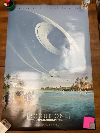 Star Wars Rogue One Theatrical Movie Poster Double Sided 27"x40"  Very Good Condition