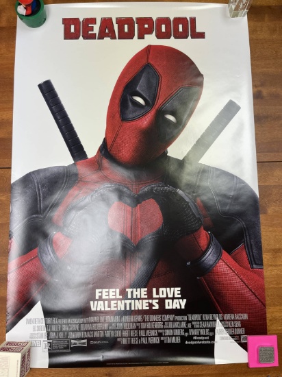 Original Deadpool Theatrical Movie Poster Double Sided 27"x40" Marvel High Grade