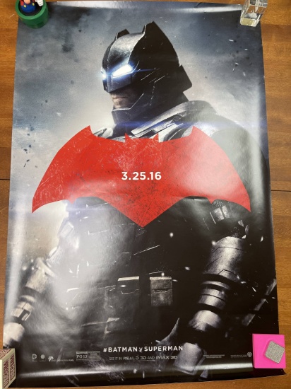 Superman Versus Batman Theatrical Movie Poster Double Sided 27"x40" Warner Brothers DC High Grade