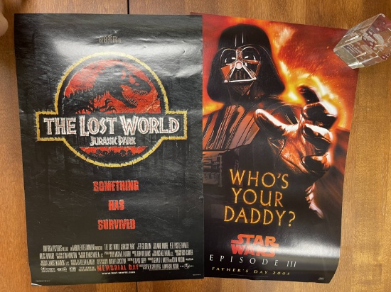 2 Mini Posters for Jurassic Park The Lost World & Star Wars Episode 3 Darth Vader Who's Your Daddy?
