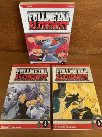 3 Books Fullmetal Alchemist Manga Graphic Novels #7-9 PB Hiromu Arakawa