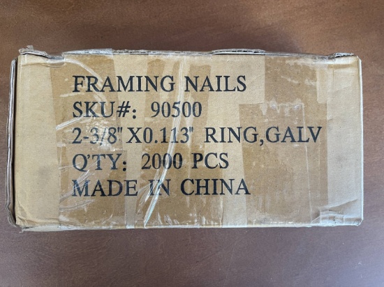 NEW Box of 2000 Piece 2-3/8" Framing Nails for Nail Gun Made in China