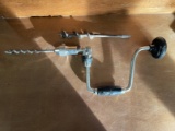 Hand Drill with 2 Drill Bits All in Working but Poor Condition See Pics