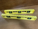 2 I-Beam Levels High Impact ABS 16 Inch Like New Condition