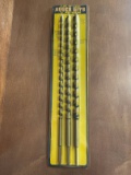 Like New 3 Piece 18 Inch Long Auger Bits 3/8 Inch Hex Shank See Pics