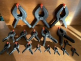 17 Multi-Purpose Multiple Size Work Clamps in Very Good Condition