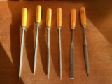 6 Piece Medium File Set with Wooden Handles See Pics