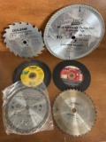 6 Saw Blades in Like New to Good Condition 1 10 Inch 80 Teeth 5 7 Inch Various Concrete Masonry Meta
