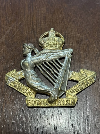 WWII 8th Kings Royal Irish Hussars Victoria Cap Pin British