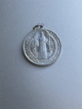 St Saint Benedict Jubilee Medal Pendant Alluminum From Italy in Italian