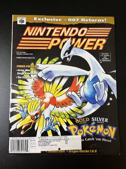 Nintendo Power Magazine #136 Nintendo of America 2000 Gold Silver Pokemon High Grade