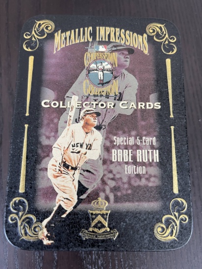 Babe Ruth Collector Cards in Decorative Tin Set of 5 Avon Gift Collection from 1995