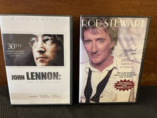 2 DVDs John Lennon: Love is All You Need & Rod Stewart: It Had to Be You