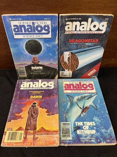 4 Issues Analog Science Fiction Science Fact Magazines 1981 April May July & September