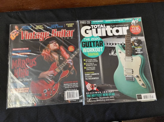 2 Issues Vintage Guitar Magazine Vol 34 #06 April 2020 Total Guitar #328 February 2020