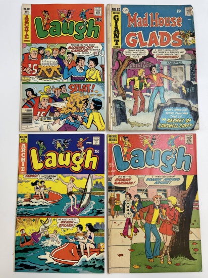 4 Laugh and Mad House Glads Comics 1972-1977 Bronze Age Archie Comics 15 Cents to 35 Cents