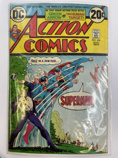 Action Comics #426 DC Comics 1973 Bronze Age 20 Cents Superman Green Arrow Human Target