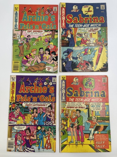 4 Archies Pals and Gals and Sabrina Comics 1974-1977 Bronze Age Archie Comics 25 Cents to 35 Cents