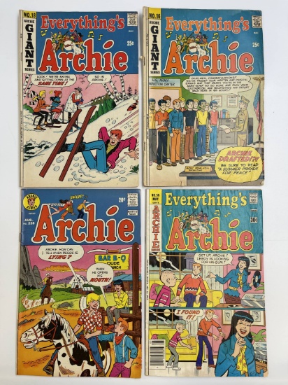 4 Everythings Archie Comics 1971-1977 Bronze Age Archie Comics 20 Cents to 30 Cents