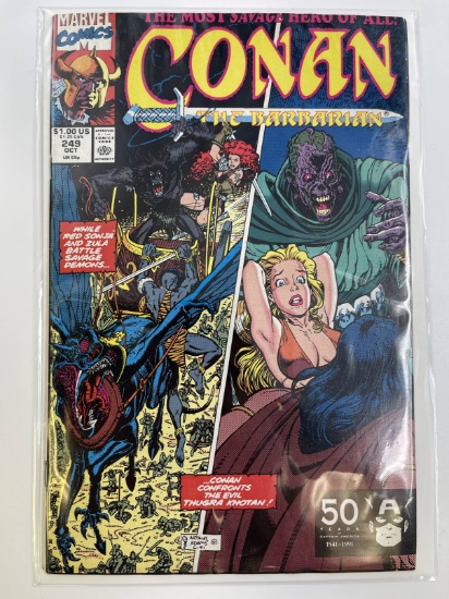 Conan the Barbarian Comic #249 Marvel 1991 Roy Thomas Art Adams Red Sonja