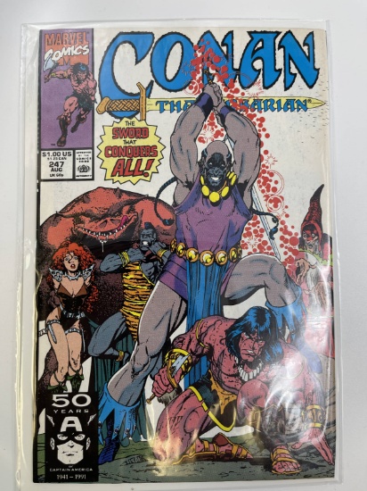 Conan the Barbarian Comic #247 Marvel 1991 Roy Thomas Art Adams Mike DeCarlo