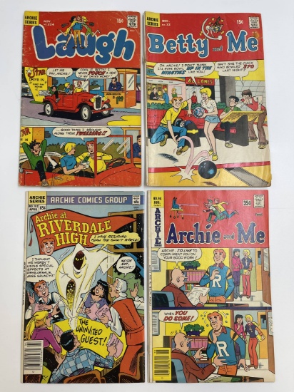 4 Archie Comics 1969-1985 Silver Age to Bronze Age 15 Cents to 65 Cents Betty and Me LAUGH Archie an