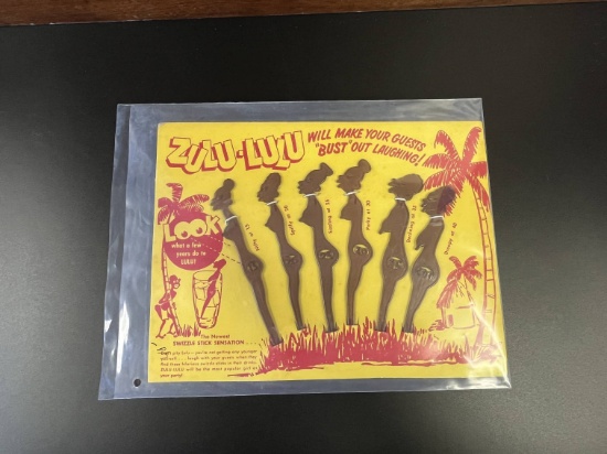 "Zulu-Lulu" 1950's Swizzle Stick Set