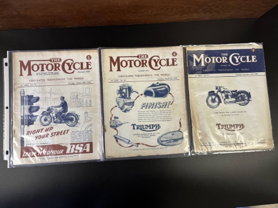 (3) 1946 British 'The Motorcycle' Magazines