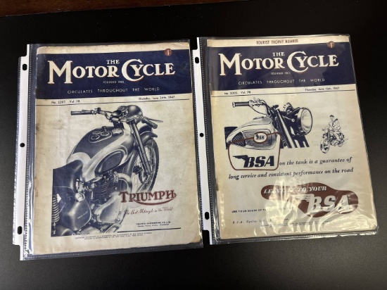 (2) 1947 British 'The Motorcycle' Magazines
