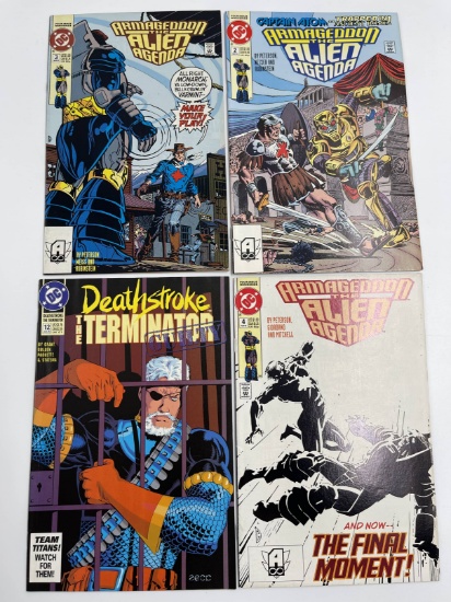 4 Issues Deathstroke The Terminator Comic #12 & Armageddon The Alien Agenda #2 #3 & #4 DC Comics