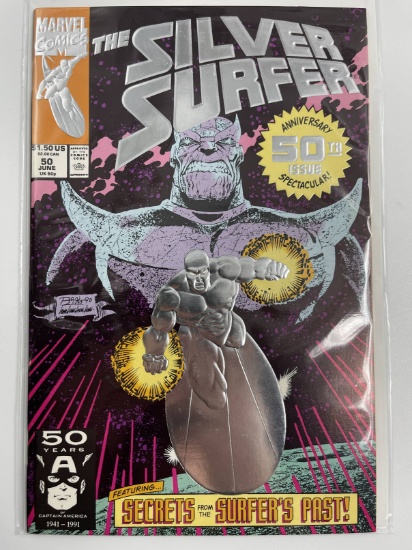 The Silver Surfer Comic #50 Marvel Comics Thanos 1st Printing Infinity Gauntlet Prelude