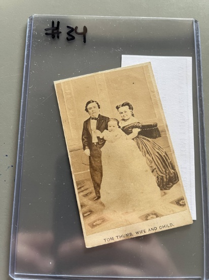 CdV Photo of Tom Thumb, Child and Wife