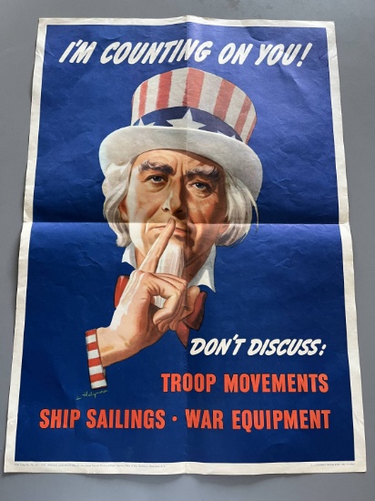 1943 WWII Uncle Sam Propaganda Poster