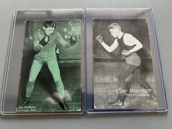 (2) Antique Boxing Star Exhibit Cards
