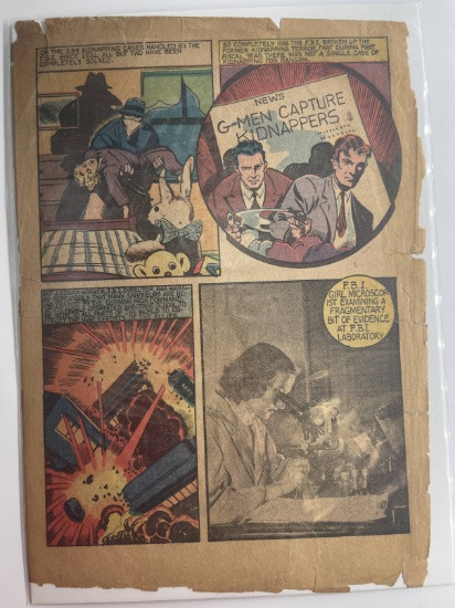Few Pages from Crime Comic with SWASTIKA G-Men FBI Stories with Real FBI Photo