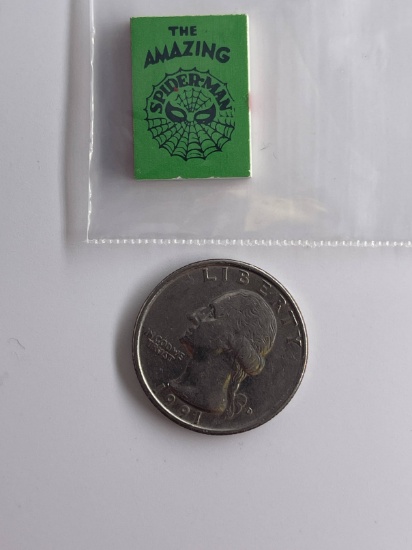 The Amazing Spider-Man Gumball Comic Green Marvel 1966 Silver Age KEY Mini Books in Plastic