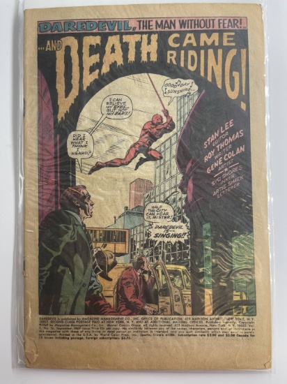 Daredevil Comic #56 Marvel No Cover 1969 Silver Age Key 1st Appearance Deaths Head