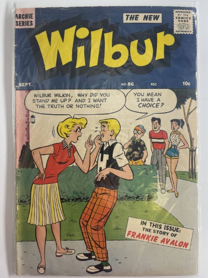 Wilbur Comic #86 Archie Series 10 Cents 1959 Silver Age Cartoon Comic Key FRANKIE AVALON Story