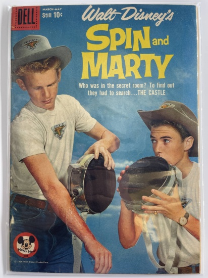Walt Disneys Spin & Marty Comic #9 DELL 1959 Silver Age TV Show Comic MMC LOGO 10 Cents