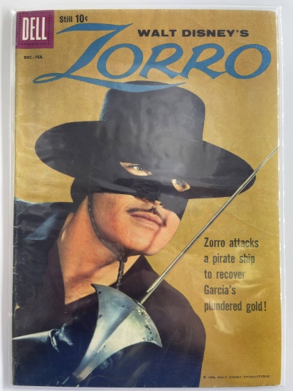 Walt Disneys ZORRO Comic #8 DELL 1959 Silver Age TV Show Comic 10 cents Guy Williams