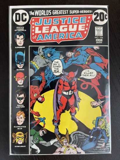 Justice League of America Comic #106 DC Comics 1973 Bronze Age Key Red Tornado Joins JLA