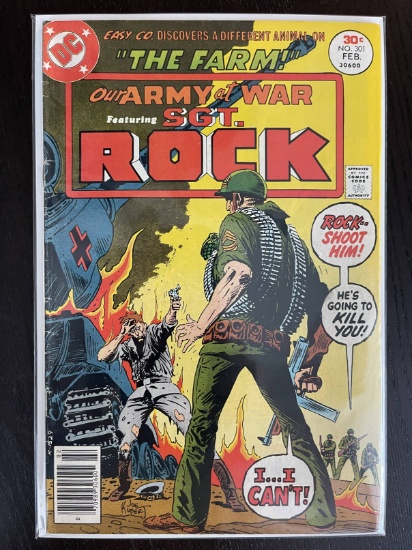 Our Army at War Comic #301 DC Comics 1977 Bronze Age Key Final issue, 1st Use of the Bullet DC Logo