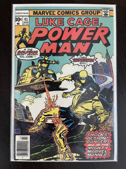 Luke Cage, Power Man Comic #41 Marvel 1977 Bronze Age Key 1st Appearance Thunderbolt