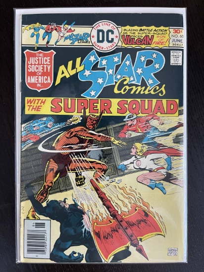 All Star Comic #60 DC Comic 1976 Bronze Age Key 1st Appearance of Vulcan Son of Fire