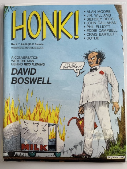 Honk! Comic Magazine #4 David Boswell 1987 Copper Age Mature Readers Underground Comics