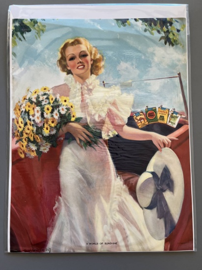 1940's Cigarette Pin-Up Advertising Poster