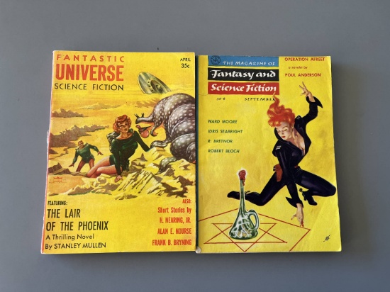 (2) 1956 Pulps w/Kelly Freas Covers