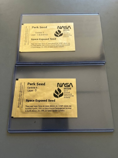 (2) Space Flown NASA Tomato Seed Packets